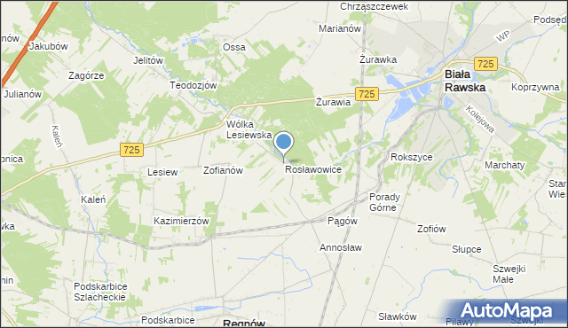 mapa Rosławowice, Rosławowice na mapie Targeo